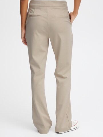 ICHI Flared Trousers in Beige