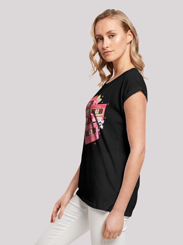 T-shirt 'Christmas Retro Song Tapes Pink' F4NT4STIC en noir
