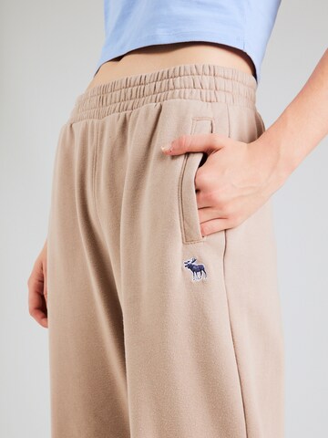 Wide Leg Pantalon Abercrombie & Fitch en beige