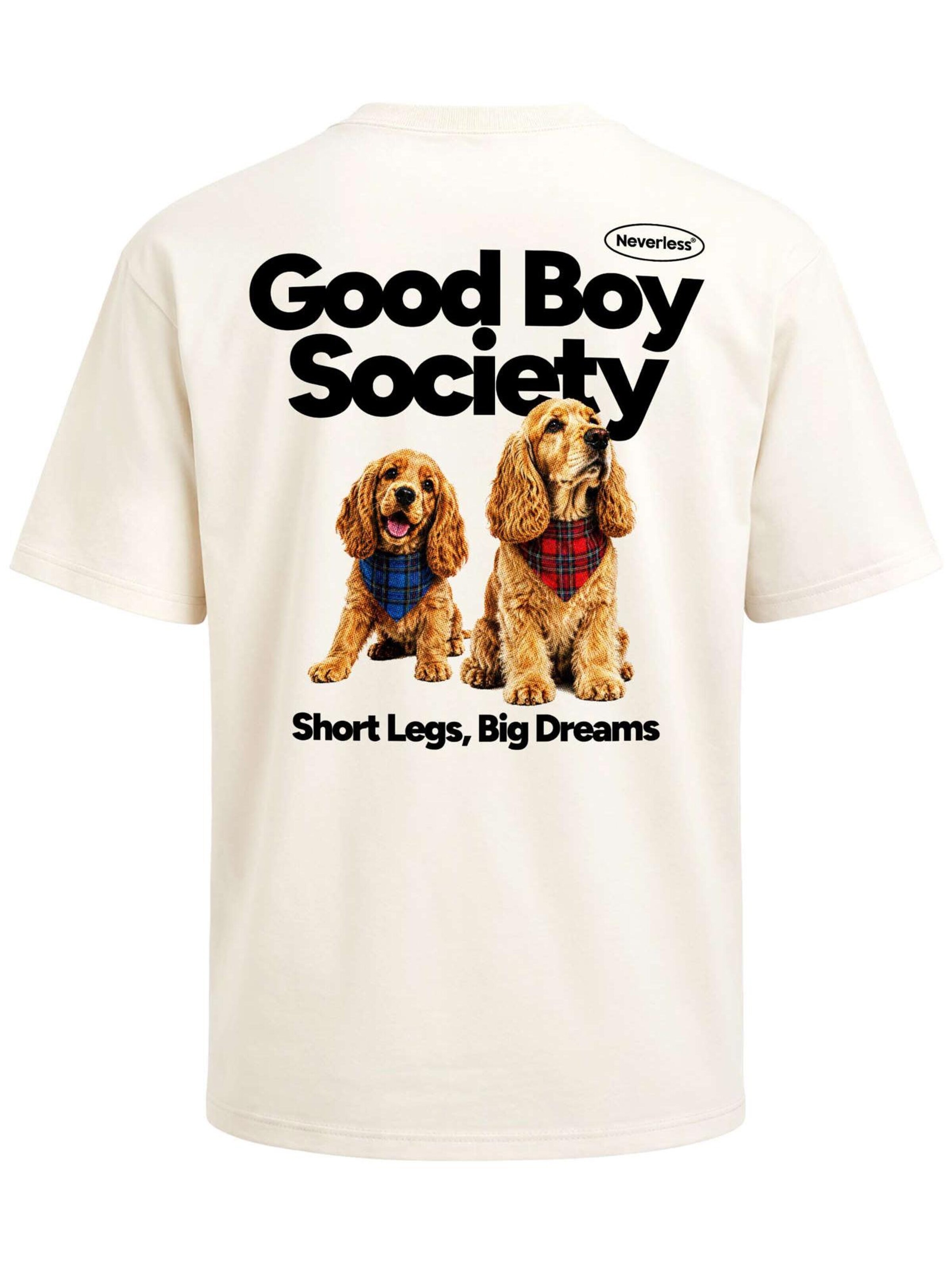 Neverless Shirt 'Good Boy Society' in Beige