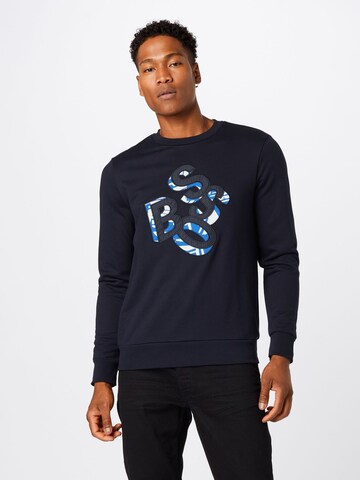 BOSS Black Sweatshirt 'Stadler' in Blue: front