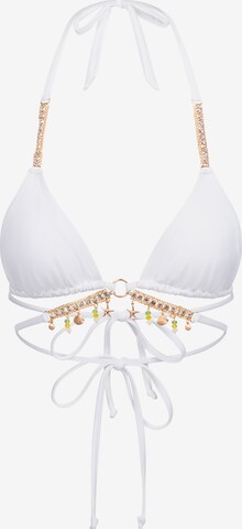 Triangolo Top per bikini di Moda Minx in bianco: frontale