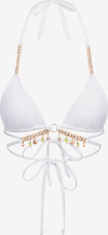 Moda Minx Triangel Bikinitop in Wit: voorkant