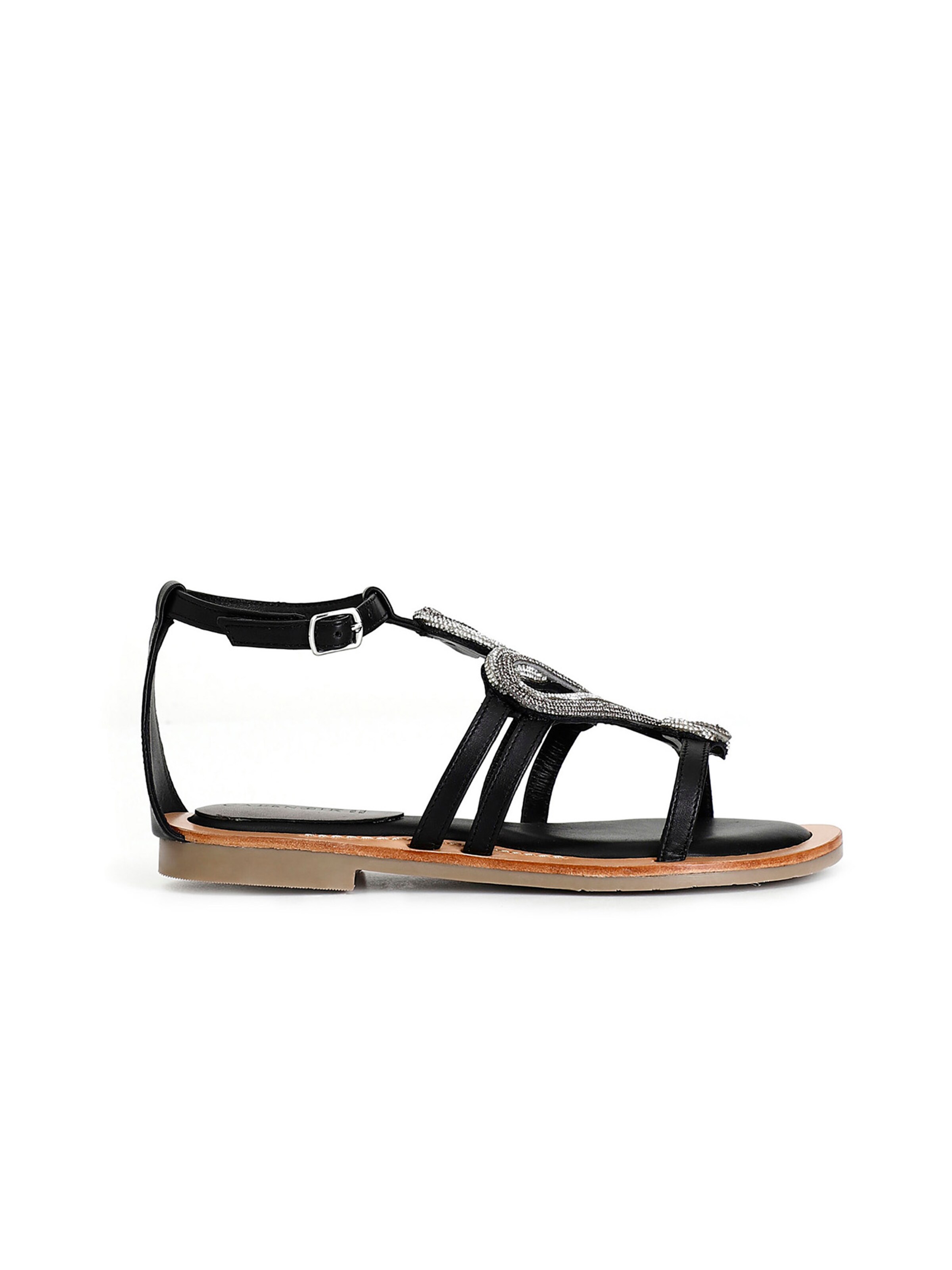 Sandalo di CAFè NOIR in nero: frontale