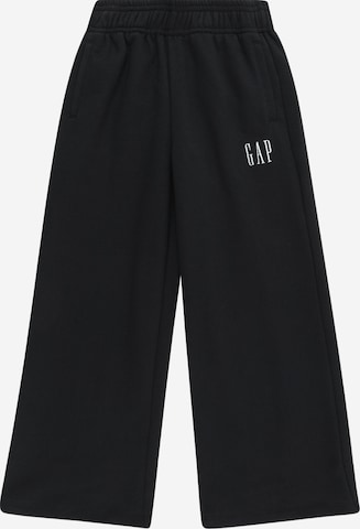 Wide leg Pantaloni de la GAP pe negru: față