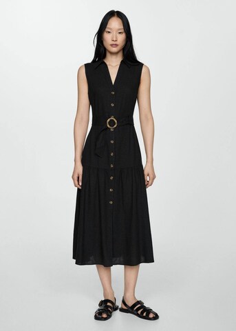 Robe-chemise 'ZAMORE' MANGO en noir : devant