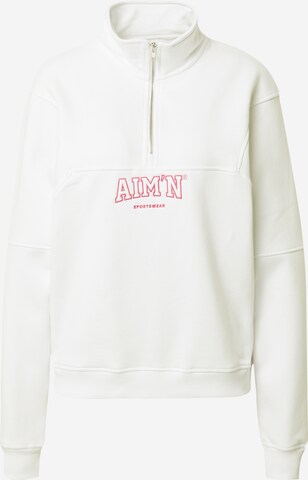 Sweat-shirt aim'n en blanc : devant