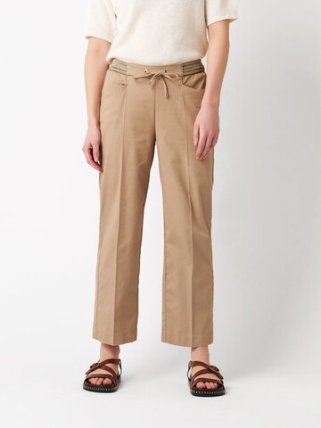 TONI Loose fit Pleated Pants in Beige: front