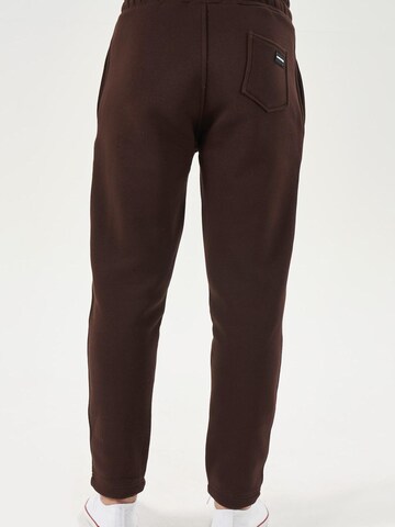 LOUIS LECLER Slim fit Trousers 'Lucien' in Brown