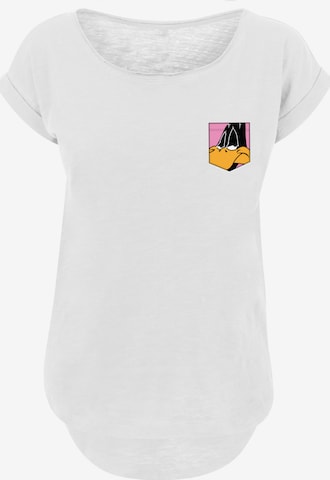 F4NT4STIC Shirt 'Looney Tunes Daffy Duck' in Wit: voorkant
