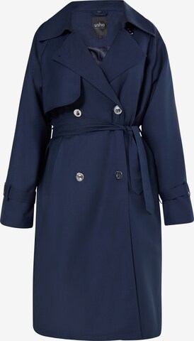 usha BLACK LABEL Between-Seasons Coat in Blue: front