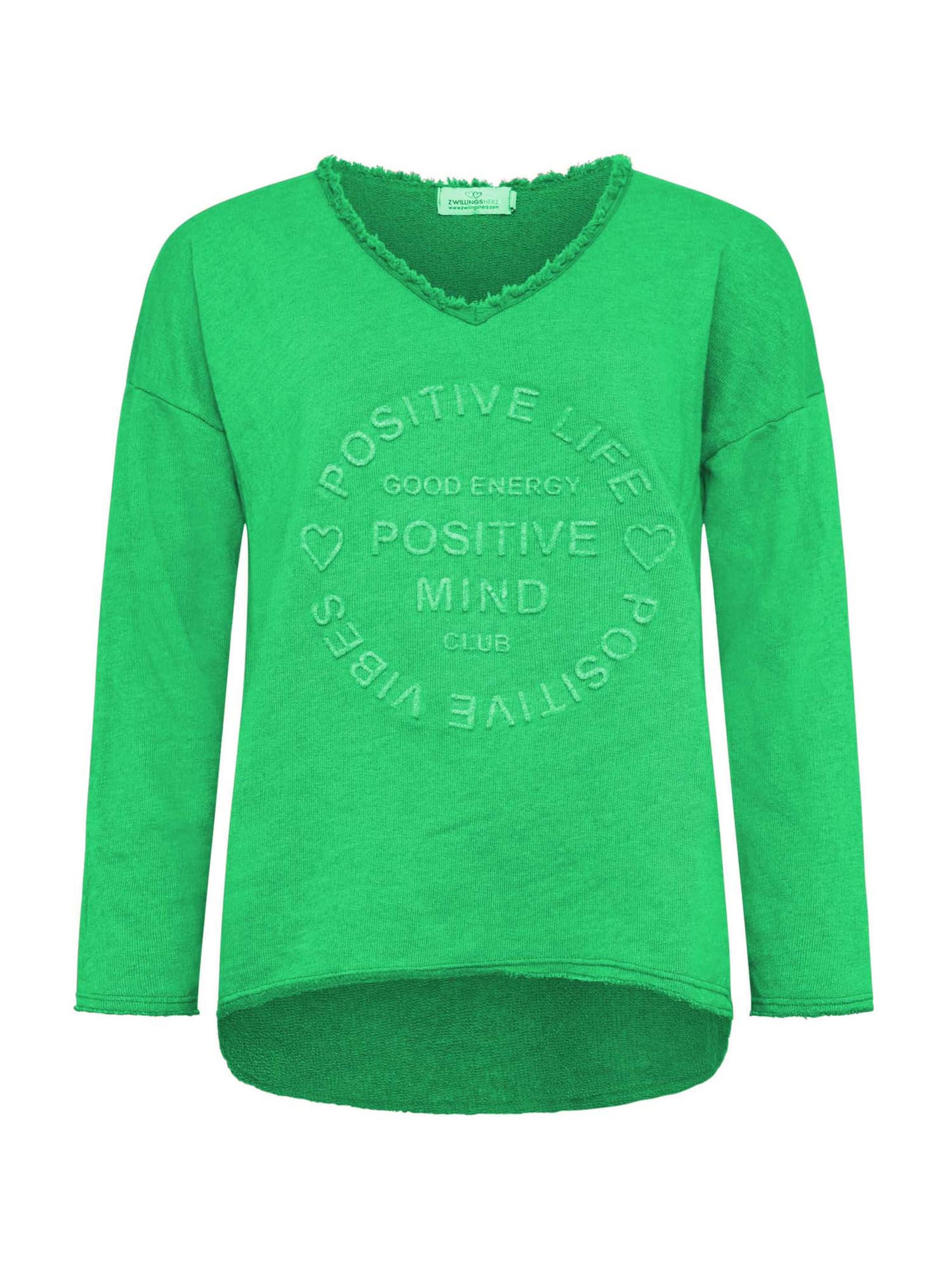 Zwillingsherz Bluzka sportowa &#x27;Positive Mind&#x27; w kolorze zielony: przód