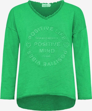 Felpa 'Positive Mind' di Zwillingsherz in verde: frontale