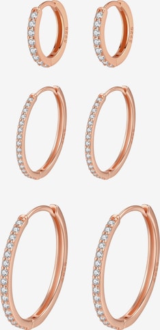 Orecchini 'Clear Trio' di Hey Happiness in oro: frontale