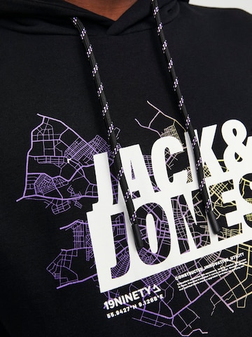 JACK & JONES Sweatshirt 'Map' i sort