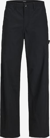 JACK & JONES Wide leg Cargo Pants in Black: front