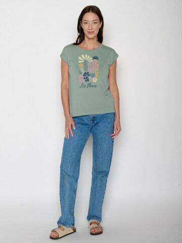 GREENBOMB Shirt 'Timid Les Fleurs' in Groen