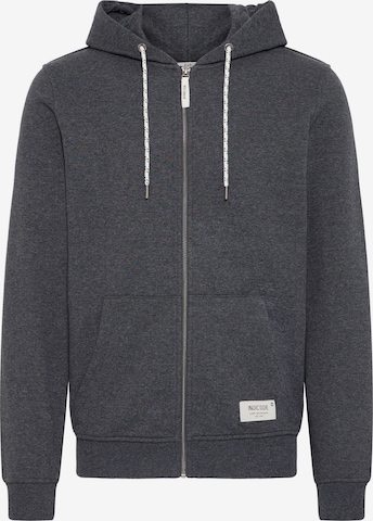 INDICODE JEANS - Sudadera con cremallera 'Playno' en gris: frente