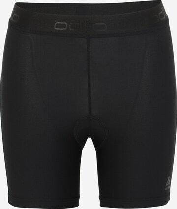 ODLO Skinny Workout Pants in Black: front