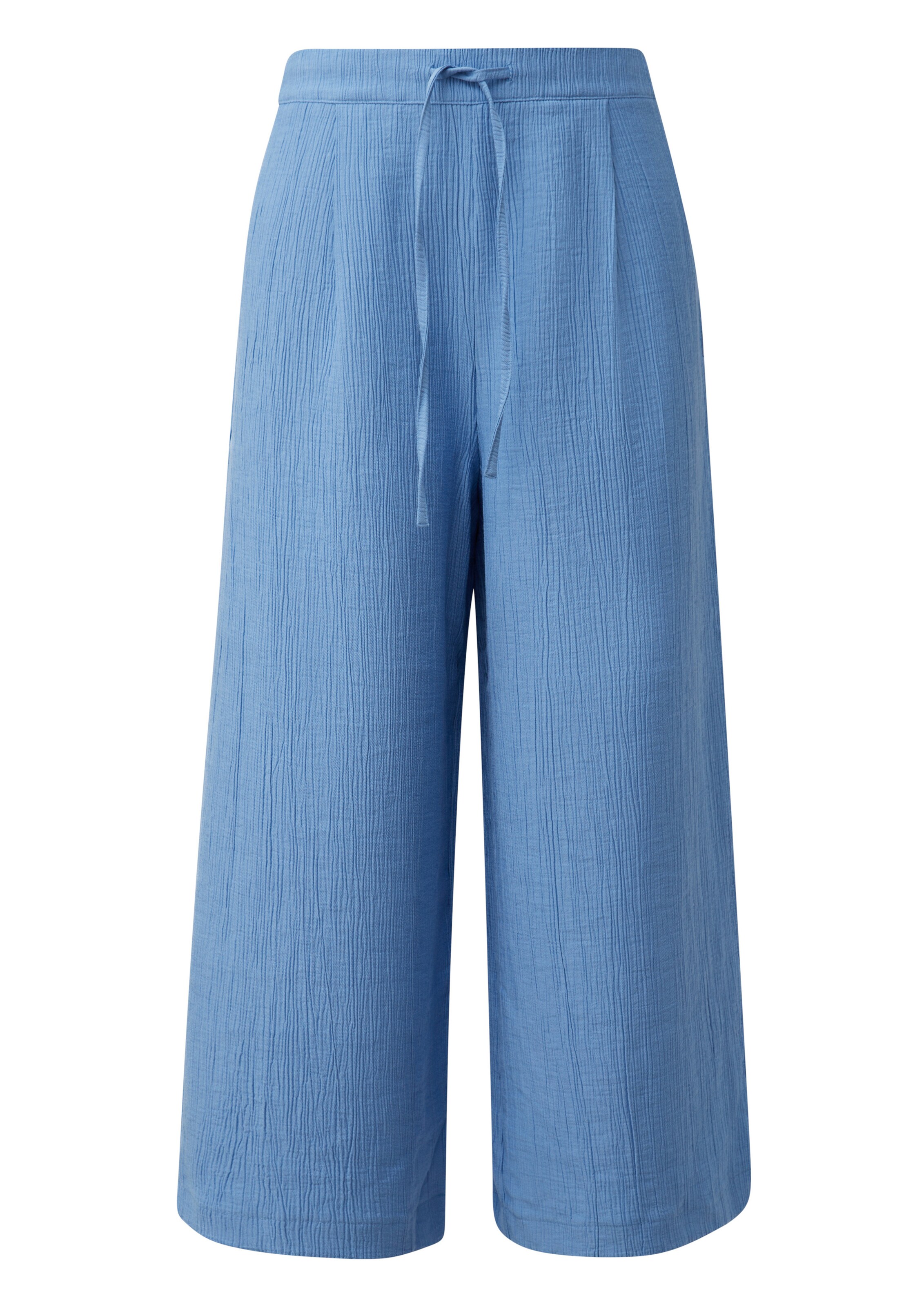 QS Pleat-Front Pants in Blue: front