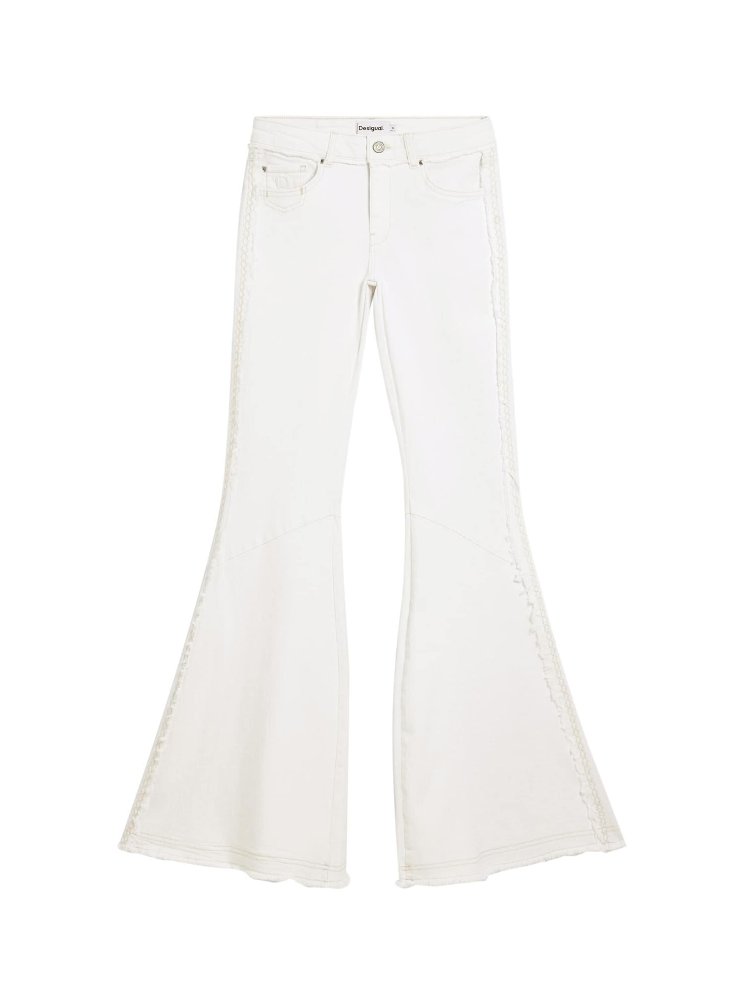 Desigual Flared Jeans in White: front