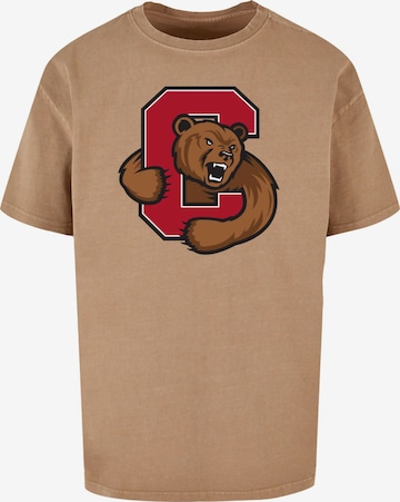 Merchcode T-Shirt 'Cornell University - Bear' in Beige: predná strana