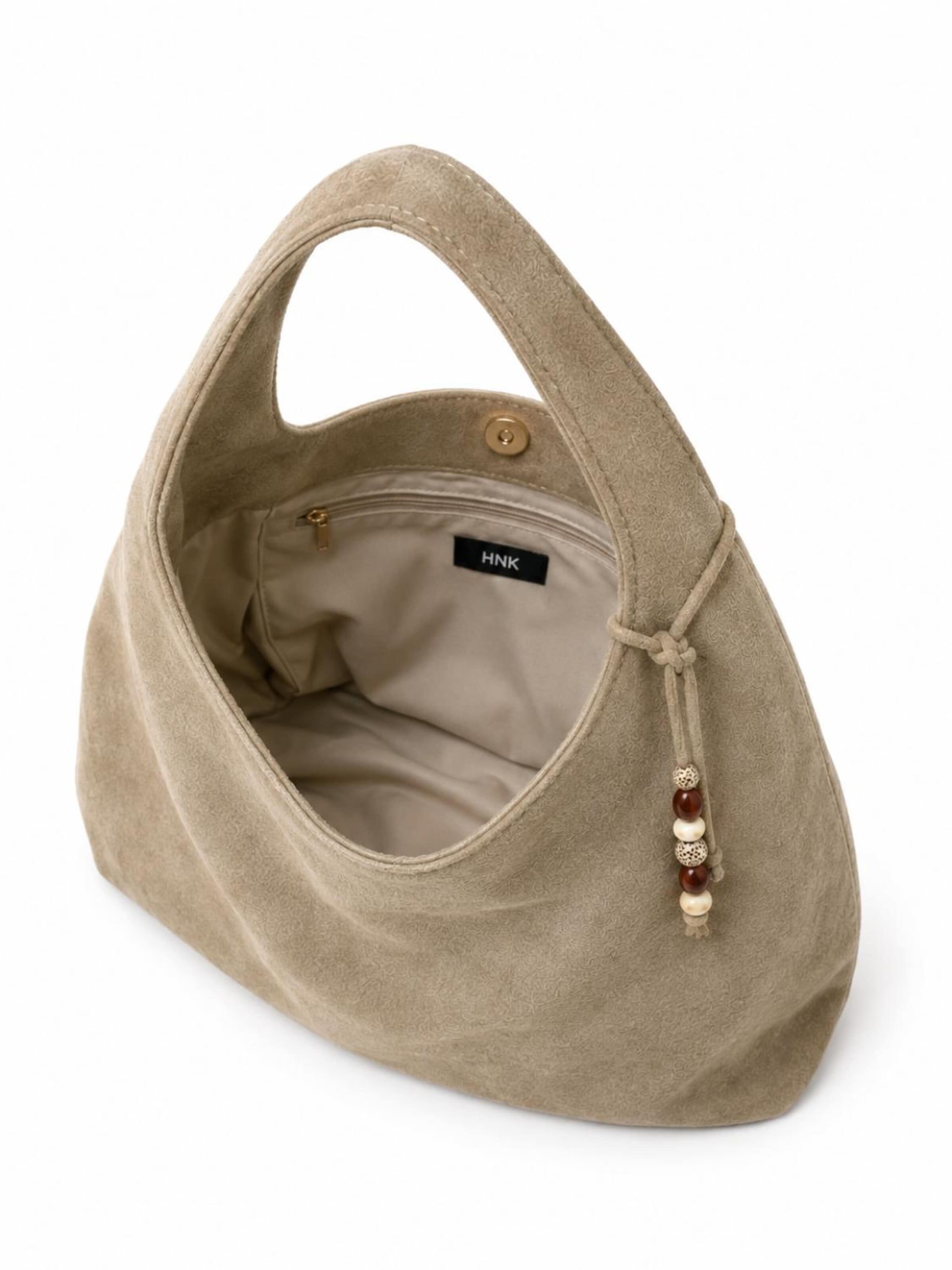 HNK Schoudertas 'Hobo-Tasche Taupe' in Grijs