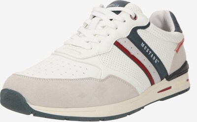 Sneaker low MUSTANG pe alb kitt / albastru marin / roşu închis / alb, Vizualizare produs