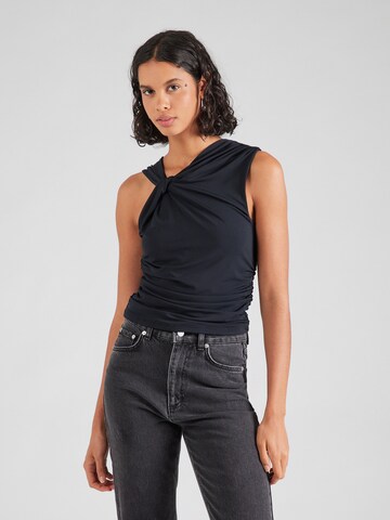 Top de la Abercrombie & Fitch pe negru: față