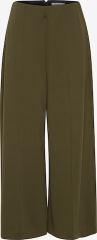 ICHI Wide leg Pants 'KATE' in Green: front