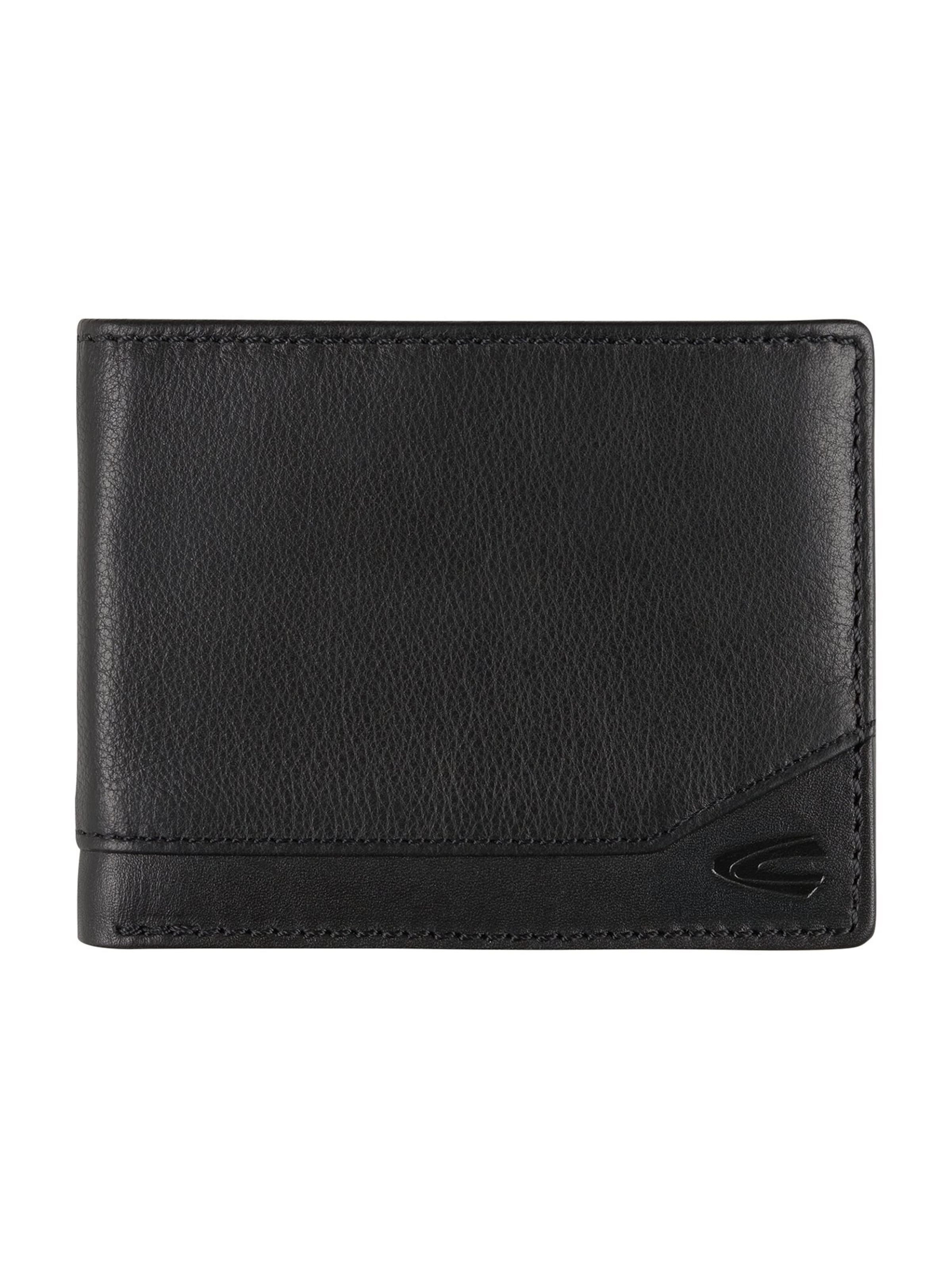 CAMEL ACTIVE Geldbörse aus echtem Leder in Schwarz: Vorderseite