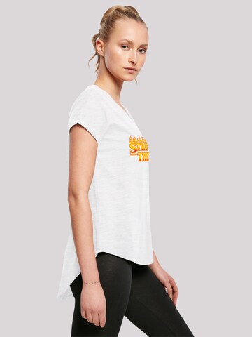 F4NT4STIC T-Shirt 'Stranger Things Fire Logo Women Netflix TV Series' in Weiß