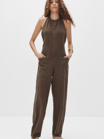 Pull&Bear Jumpsuit in Brown: front