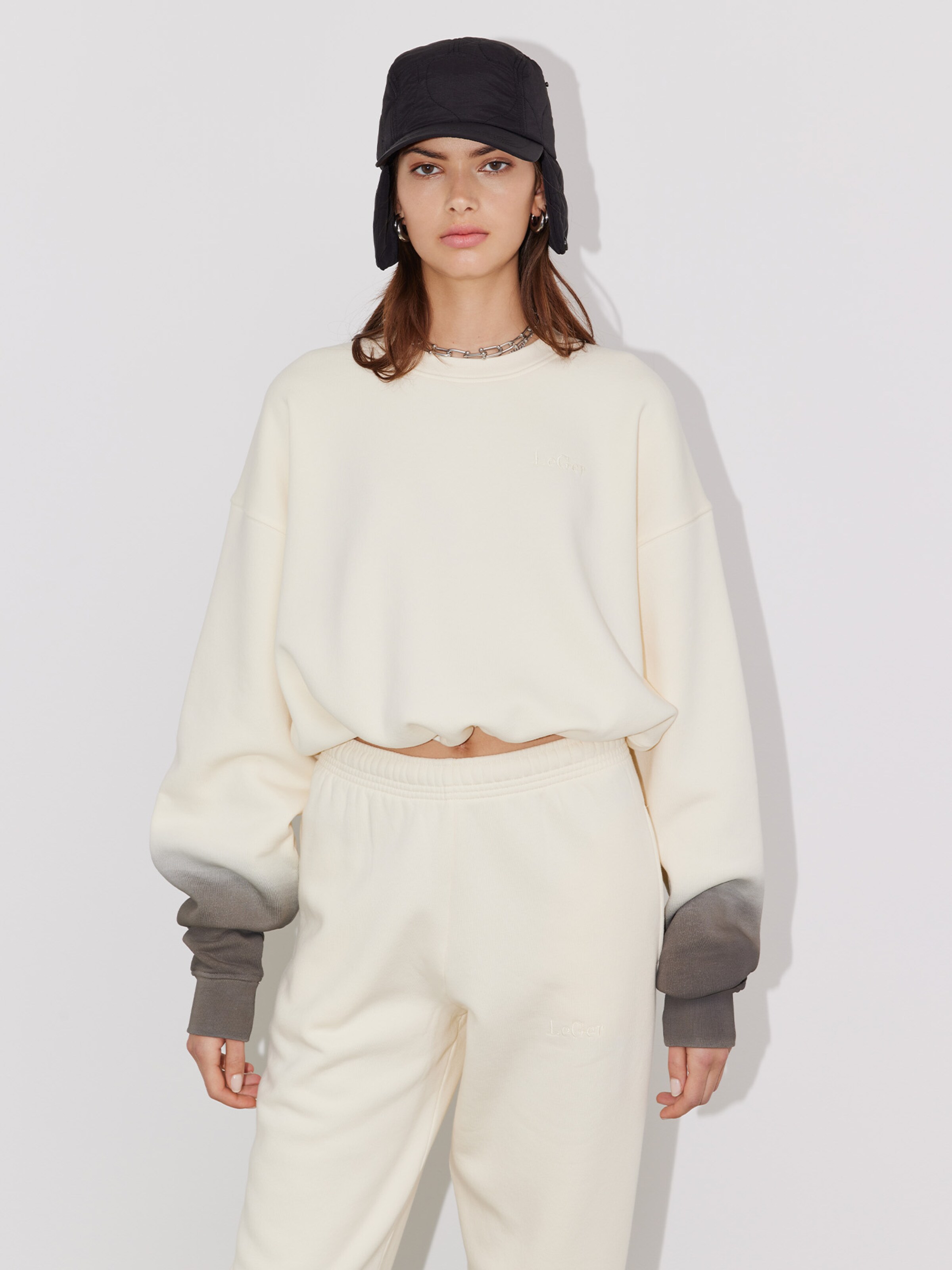 Frauen Sweat LeGer by Lena Gercke Sweatshirt 'Shari' in Beige - FR73315 Frauen Sweat LeGer by Lena Gercke Sweatshirt 'Shari' in Beige - FR73315