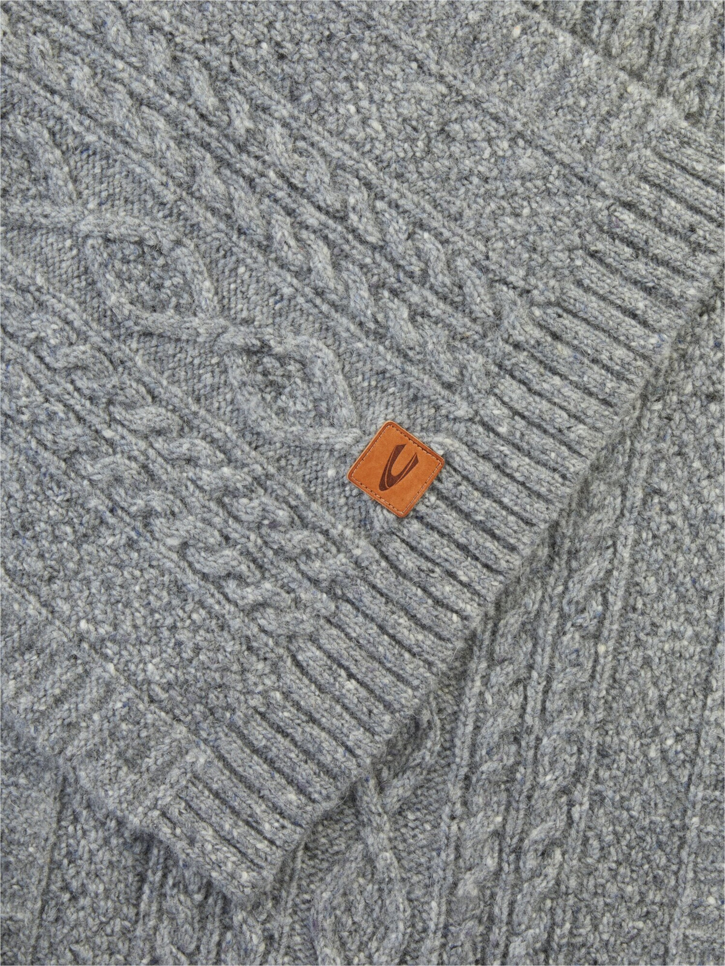 CAMEL ACTIVE Strickschal aus hochwertiger Merino- und Alpakawolle in Grau