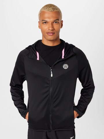 BIDI BADU Athletic Zip-Up Hoodie in Black: front