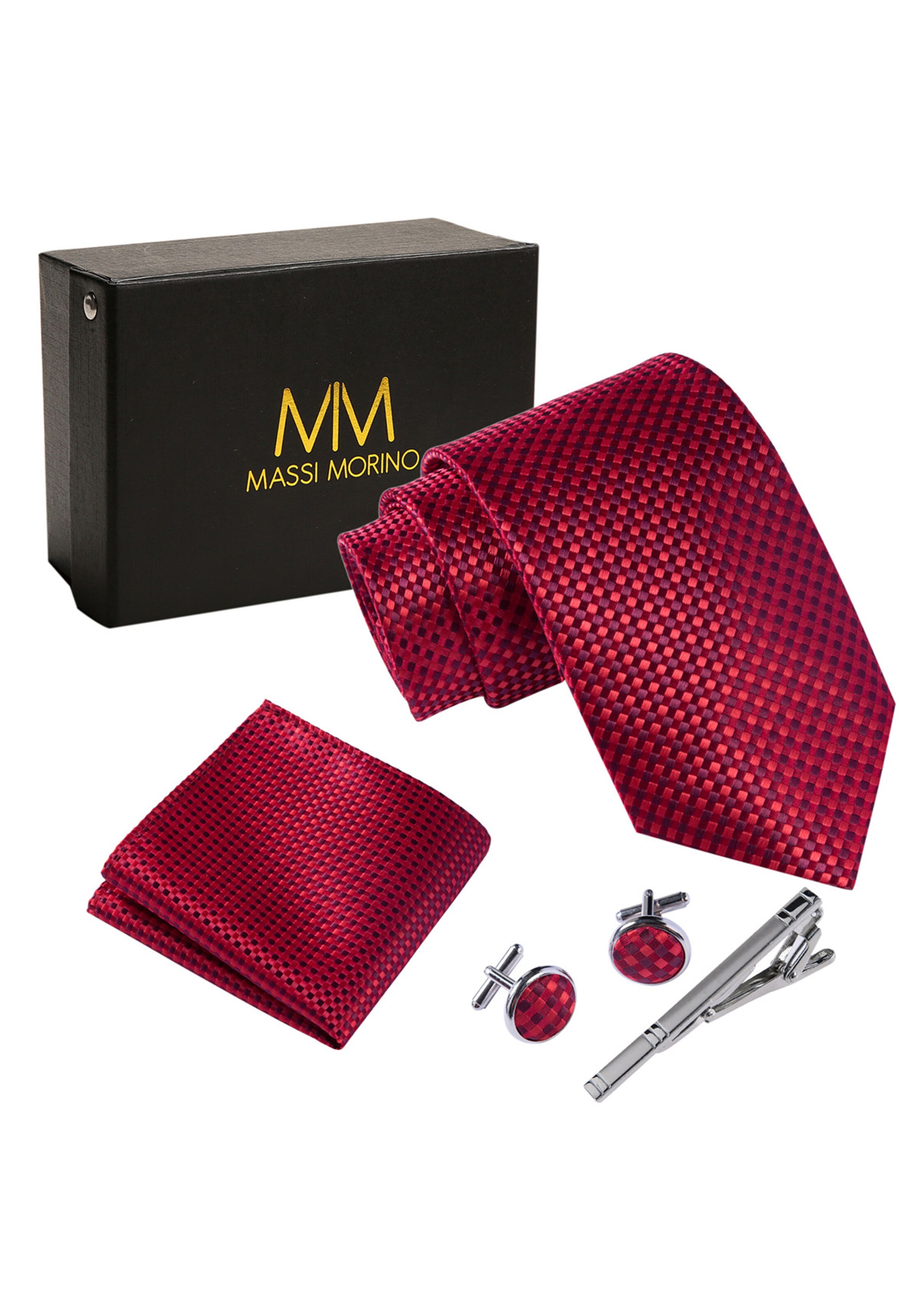 Massi Morino Krawatte in Rot: Vorderseite