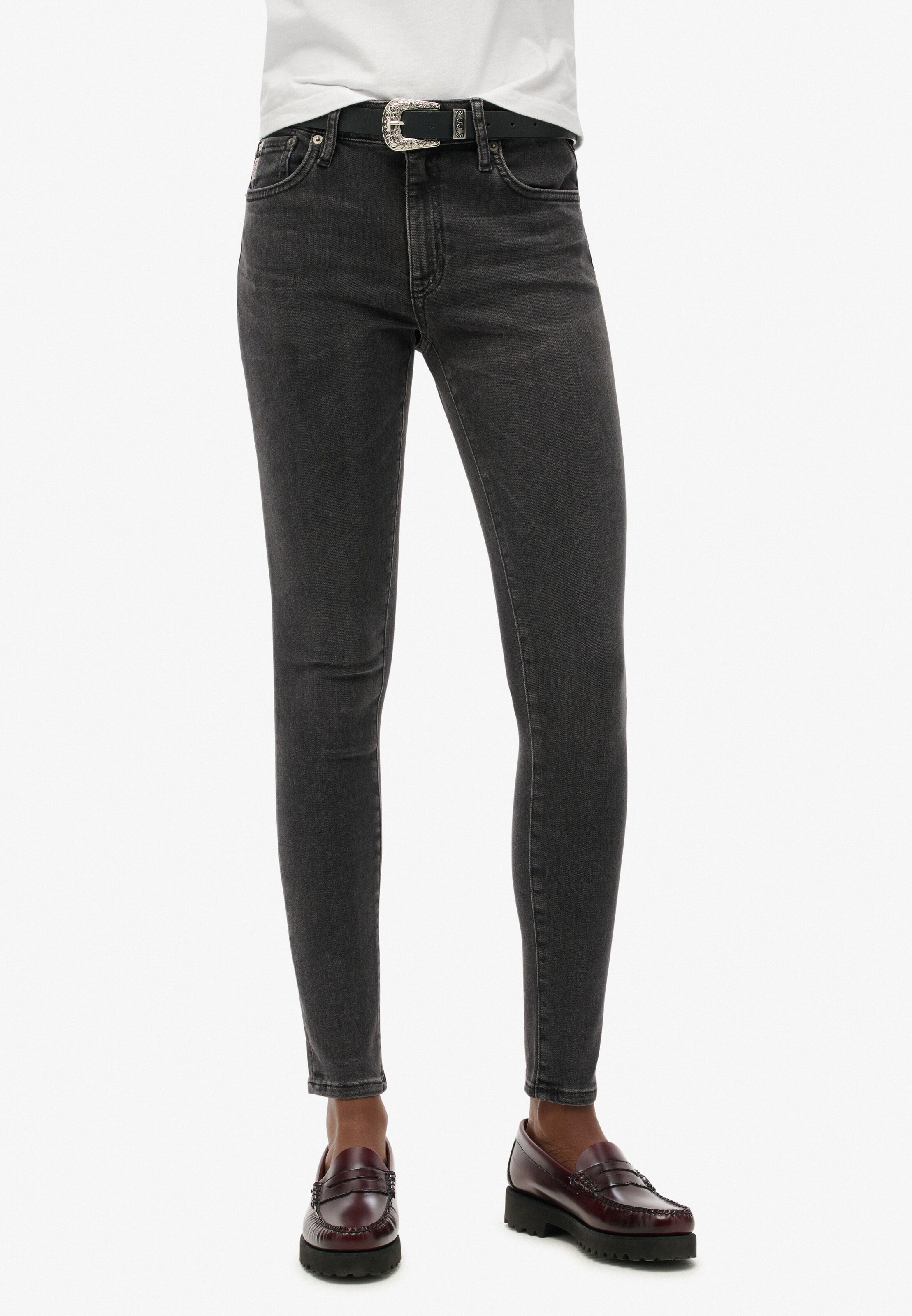 Superdry Skinny Jeans in Zwart: voorkant