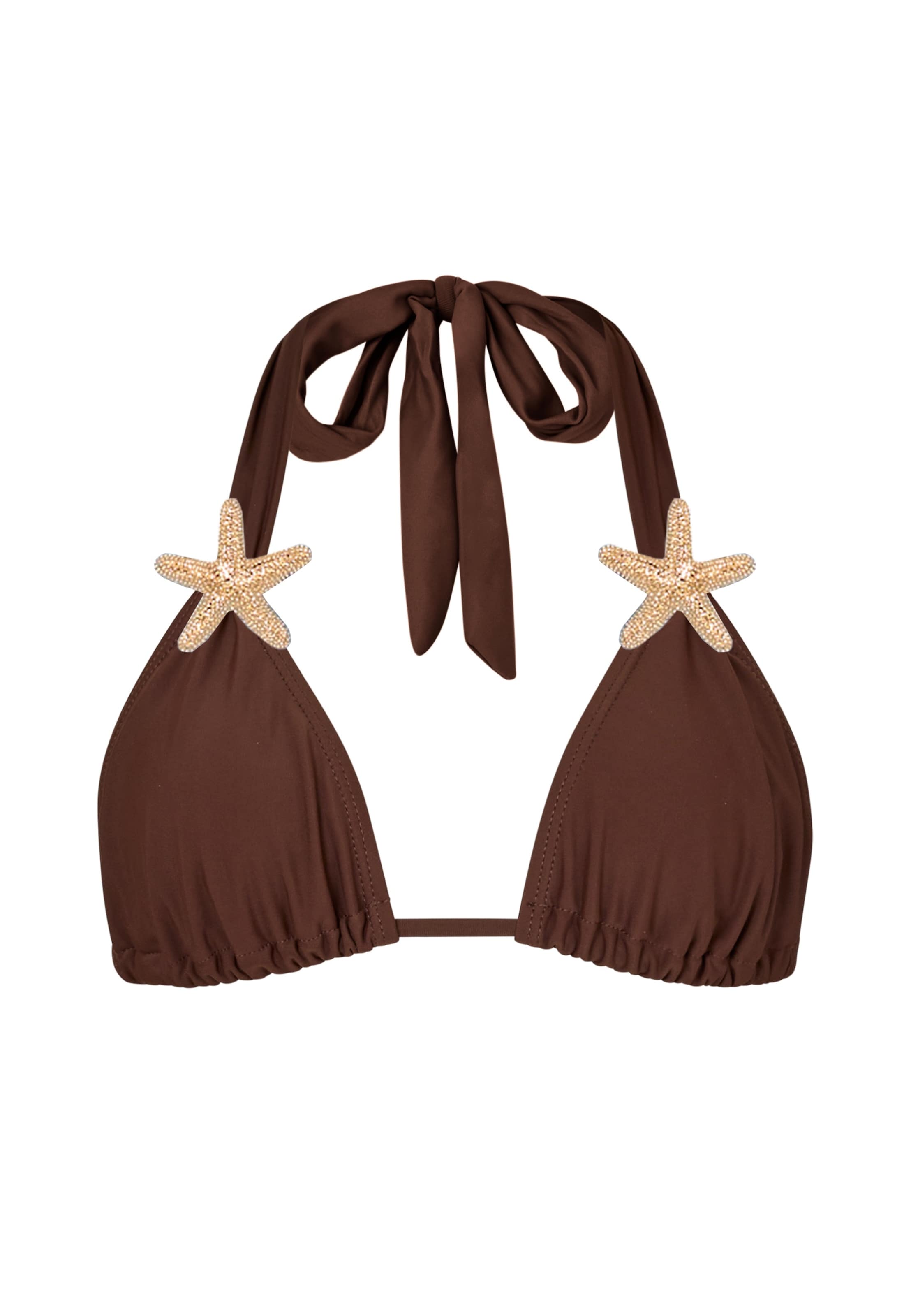 Moda Minx Bikinitop 'Starfish' in de kleur Donkerbruin, Productweergave