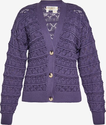 Gaya Knit Cardigan in Purple: front