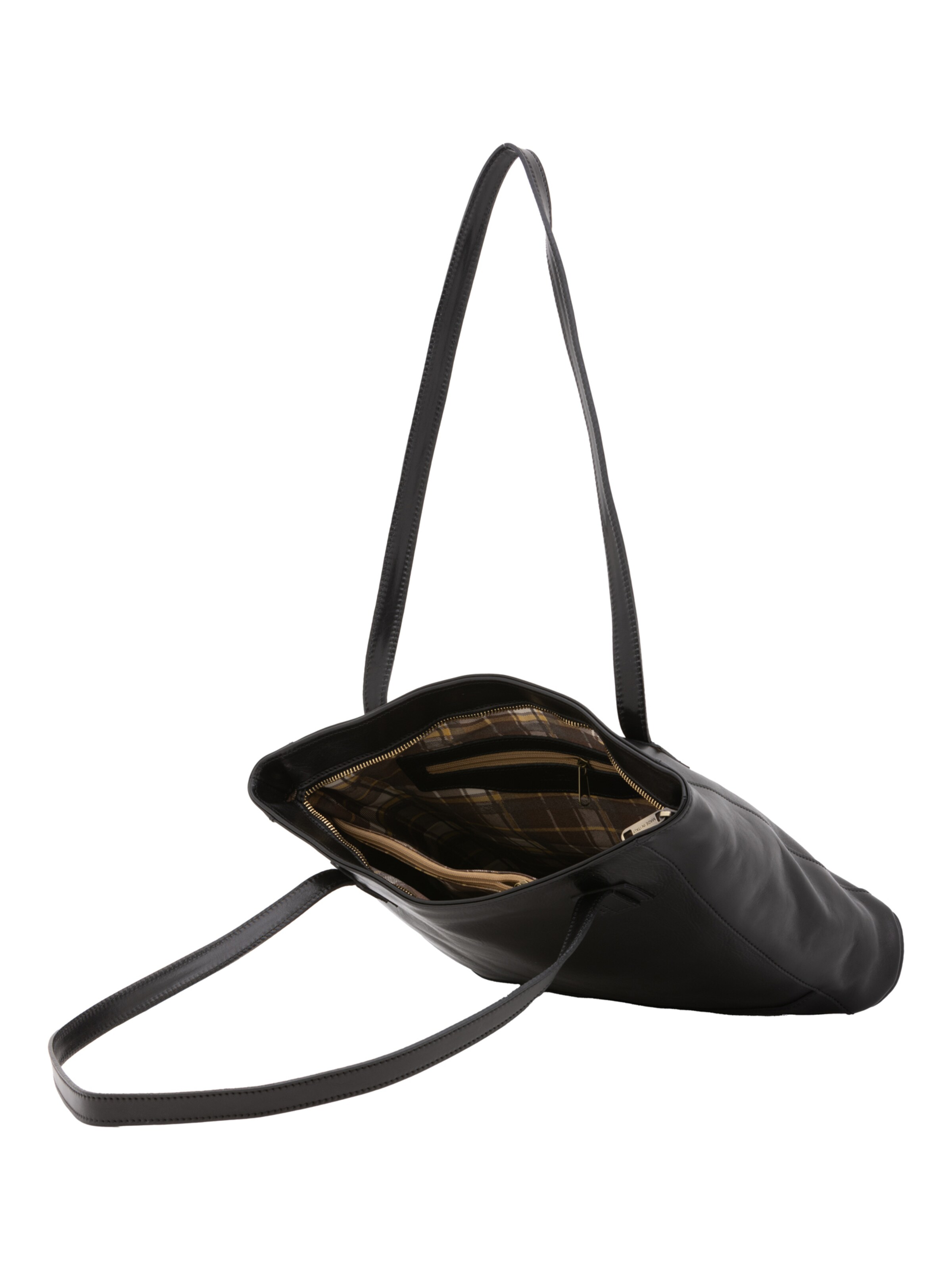 Borsa a spalla 'Borsa a Spalla Donna Cressa Vera Pelle Vacchetta - Chiusura Zip' di I Fratelli in nero