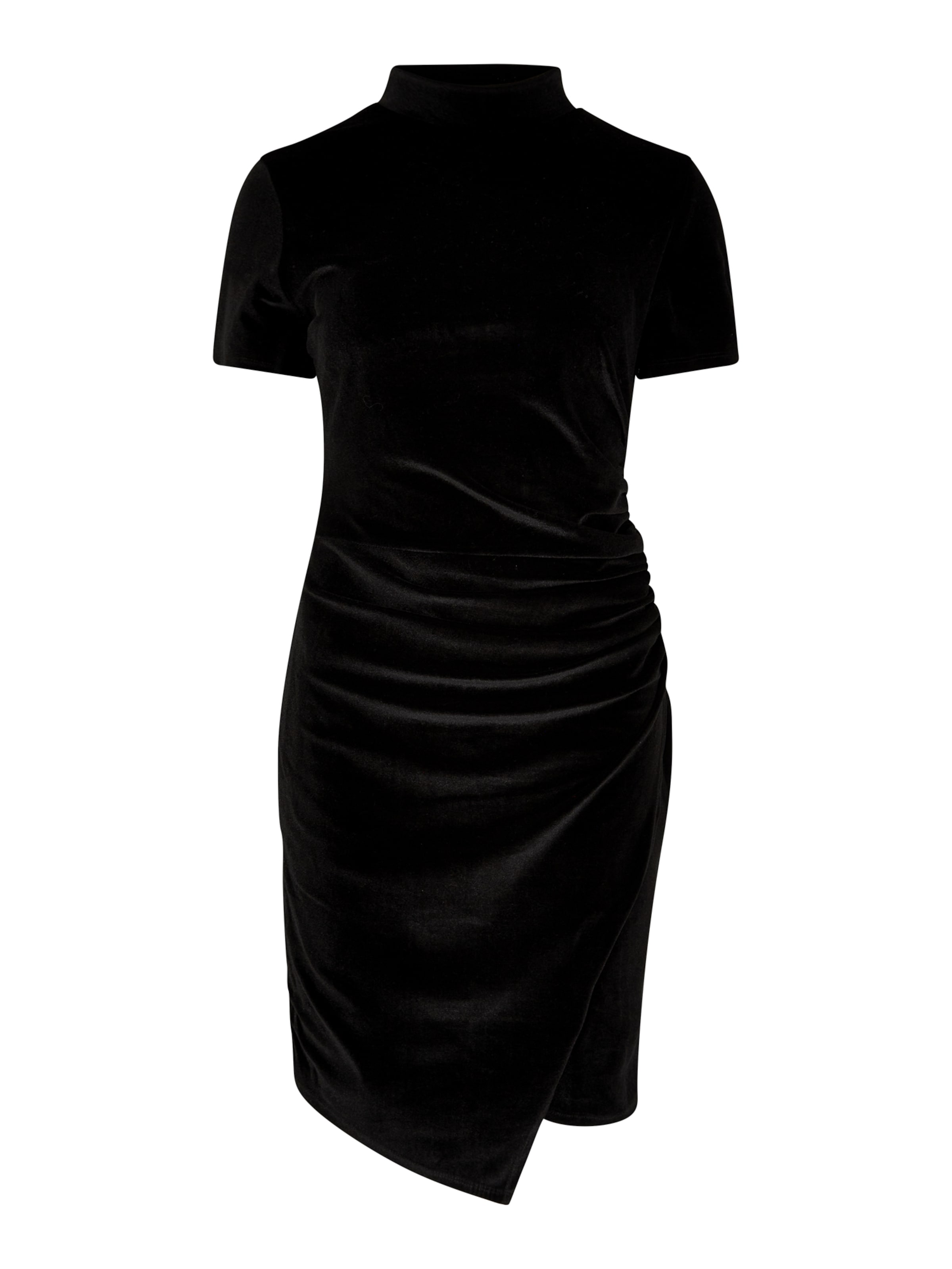 Apricot Velvet Ruched Mini Dress ' ' in Schwarz: Vorderseite