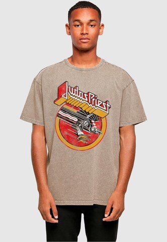 Merchcode T-Shirt 'Judas Priest -  Solid Circle' in Beige: predná strana