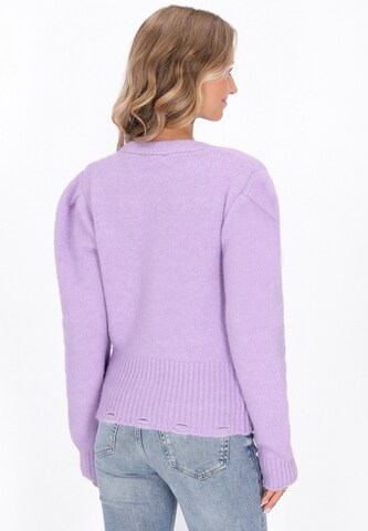 IZIA Gebreid vest 'Fashion Look' in Lila