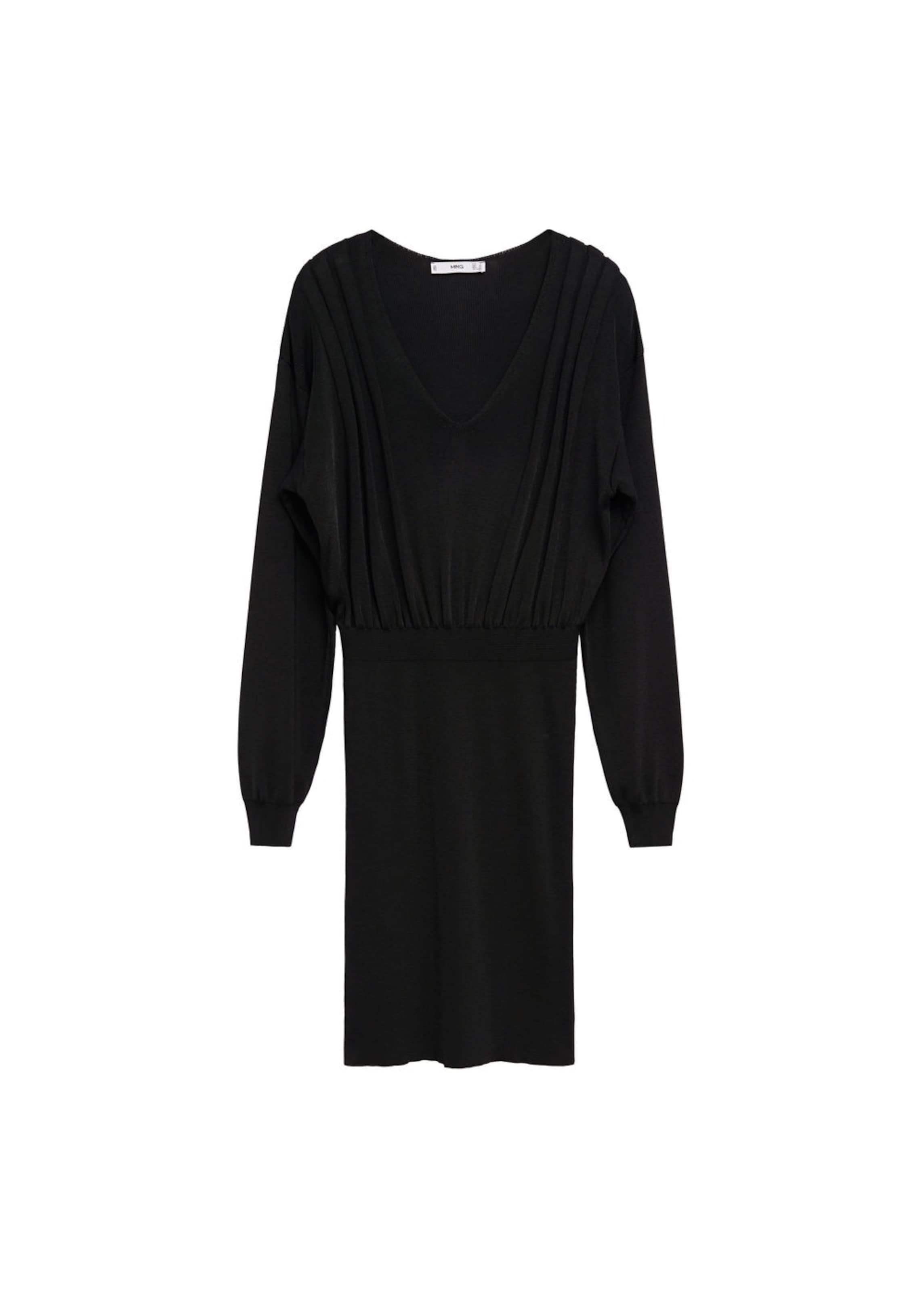 MANGO Pletené šaty - Čierna: predná strana