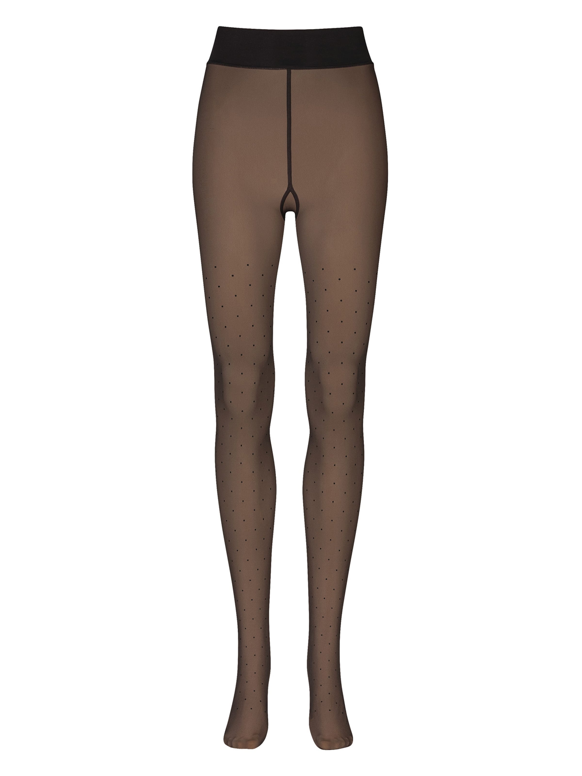 Nur Die Fijne panty ' Warm & Transparent haltbar 80 DEN Print ' in Zwart: voorkant