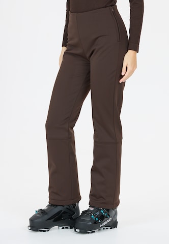 Athlecia Regular Softshellhose 'Vikki' in Braun: Vorderseite