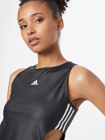 ADIDAS SPORTSWEAR Αθλητικό τοπ 'Hyperglam Fitted With Cutout Detail' σε μαύρο