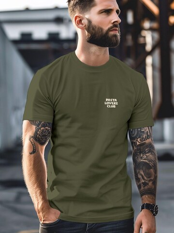 Neverless Shirt 'spaghetti' in Green: front