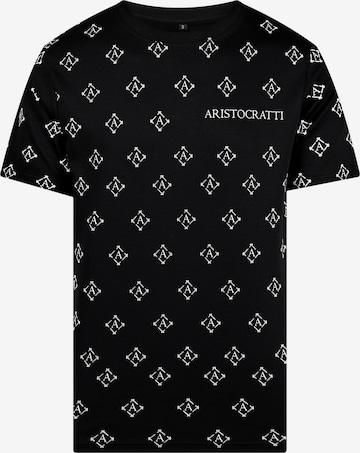 ARISTOCRATTI Тениска 'ÈCLAT – Premium Signature Cotton T-Shirt' в черно: отпред